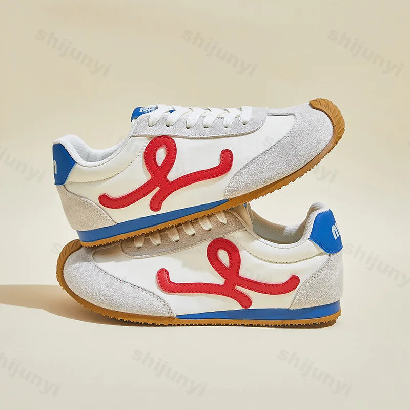 New Fashion Women's Shoes 2025 Spring Autumn Platforms Sneakers Comfortable Flat Shoes Lace-up Non Slip Casual Vulcanized Shoes