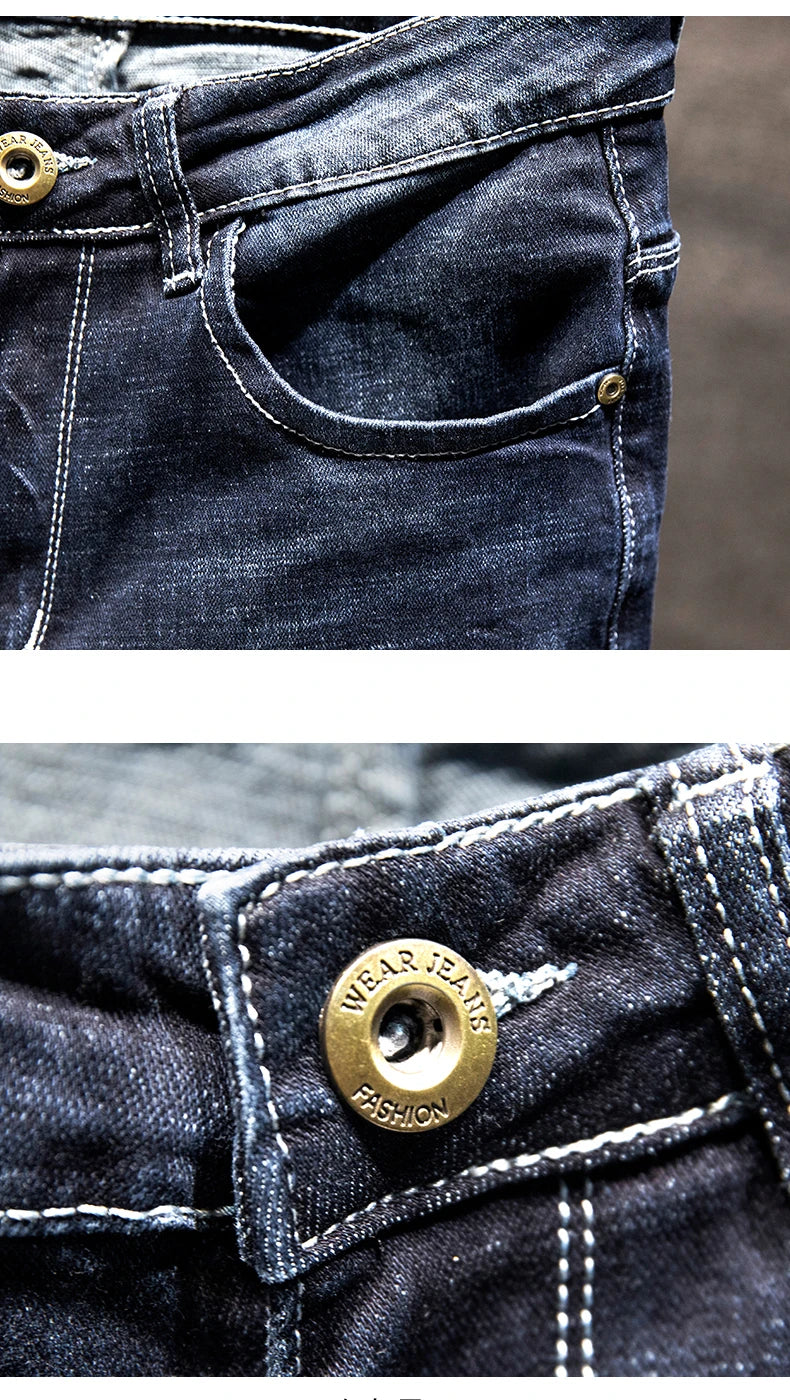 Guangdong Jeans Ripped Slim Fit - Baumwolle Elastisch S-XL