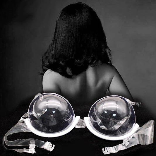 elegant Transparent Clear Push Up Bra for Women Ultra-thin Invisible Bras Soft TPU Plastic Shoulder Straps See Through Underwear