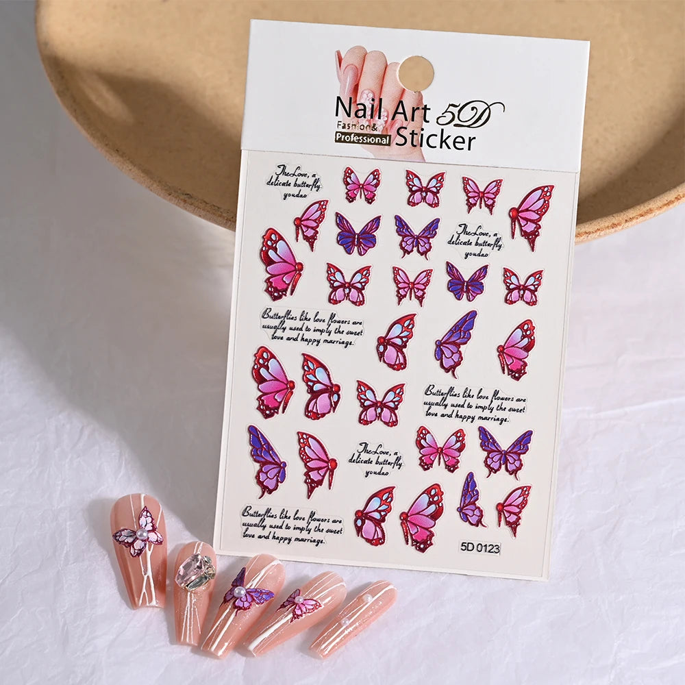 HotPressChoice 5D Schmetterling Sticker - Aurora Glanz 3D