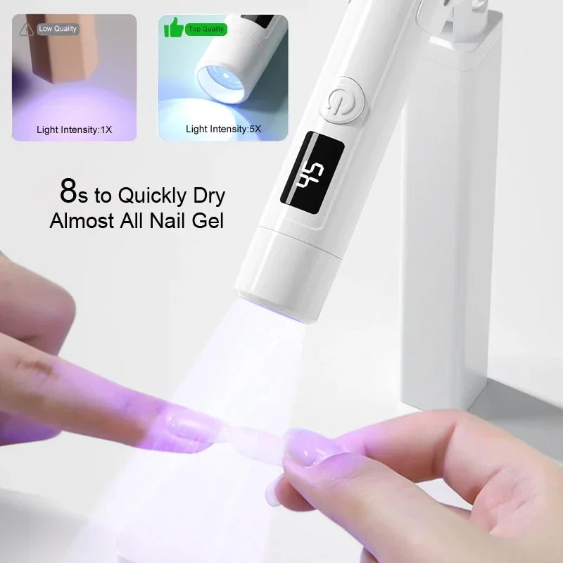 Mini Cordless UV LED Nail Lamp for Gel Manicures, Portable Nail Curing Light