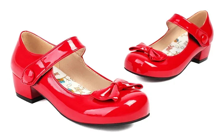 Frühling Mädchen Mary Jane Niedrige Absätze 2025 - Damen Schleife Party Platform Schuhe - Cosplay Lolita Schwarz Weiß Rot