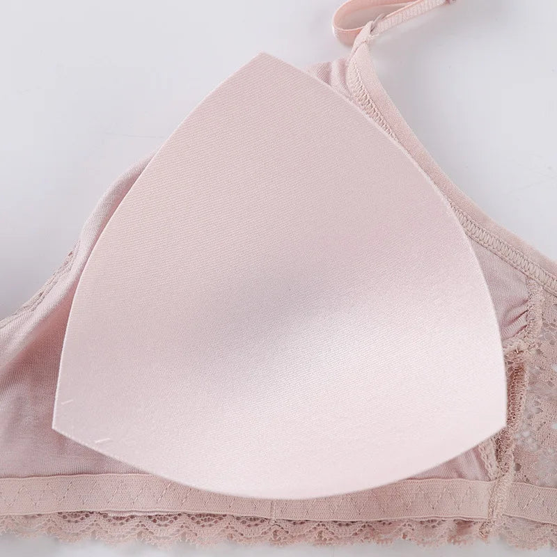 Floral Lace Bra Non-Wire Push Up Bras For Women Padded Brassiere Female Underwear elegant Lingerie V-neck Bralette Intimates