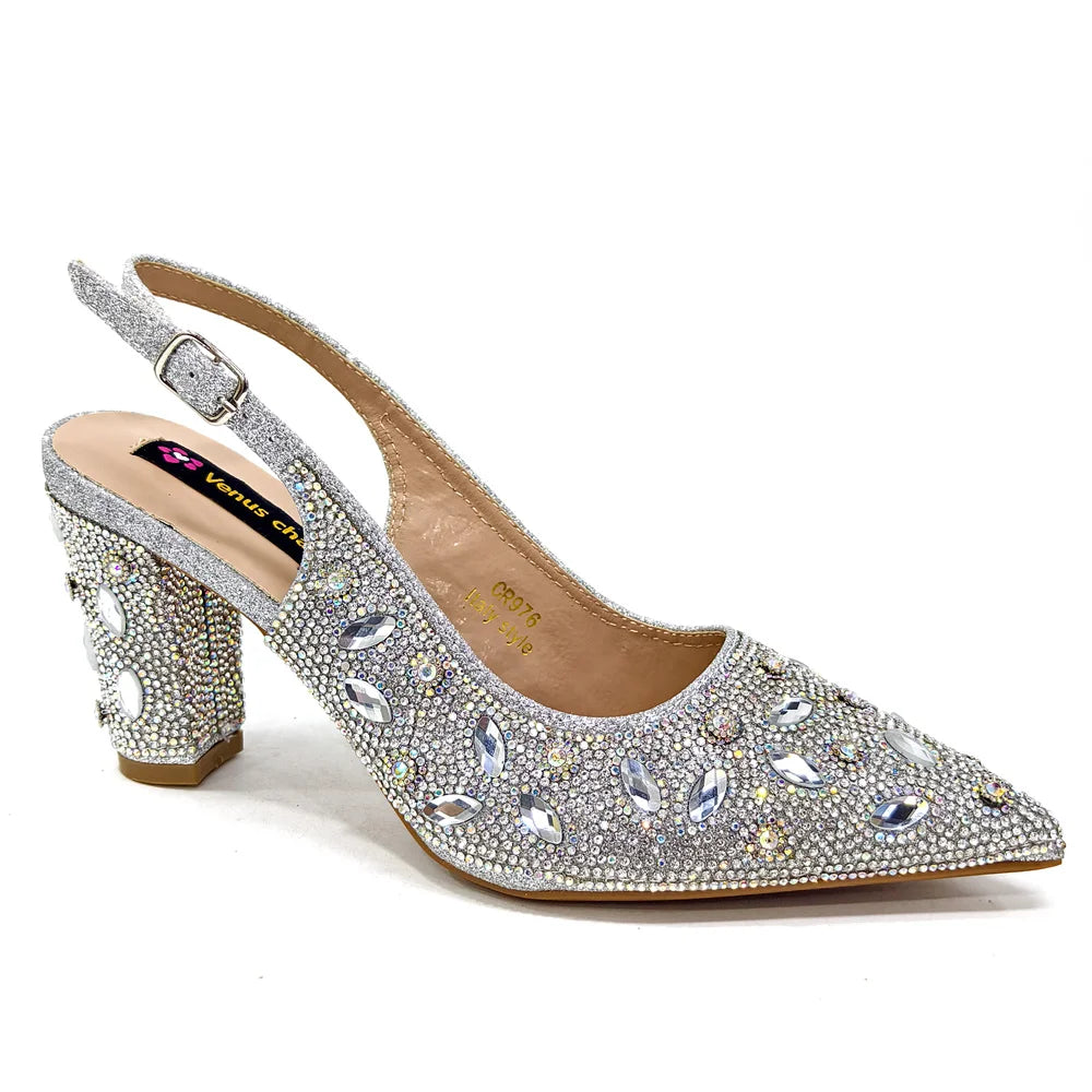Elegant Italian Style Evening Party Shoe and Bag Set - Comfortable High Heel Women’s Shoes With Chic Hollow Design Handbag