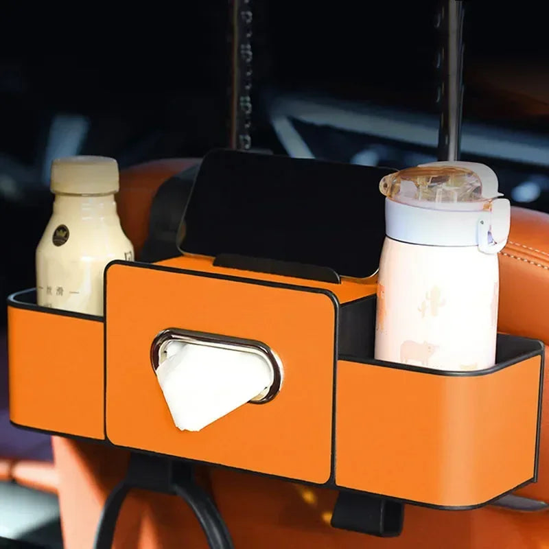 Multifunktion Auto Rücksitz Organizer Leder Innenraum Aufbewahrungstasche Auto Hängebox Für Verstauen Ordentlich Mit Handy Tissue Becherhalter