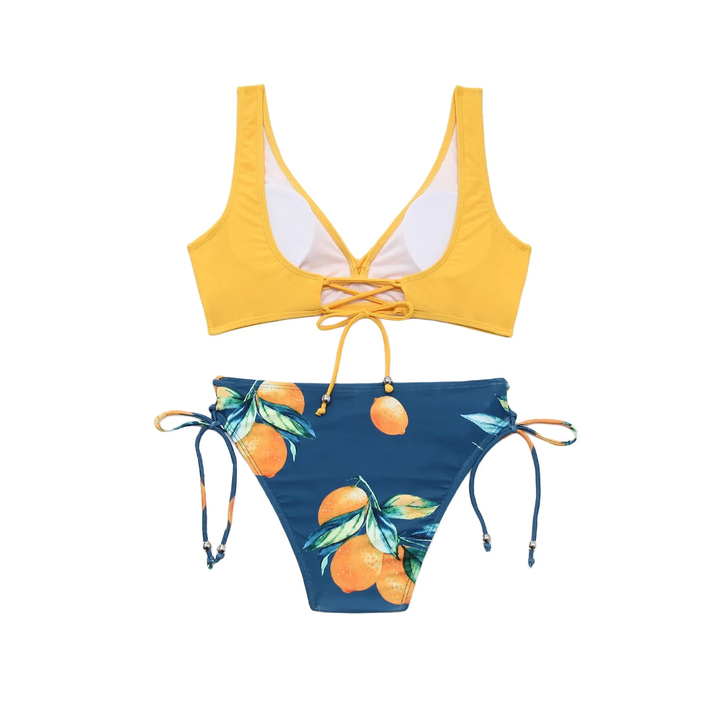 elegant Bikini Set 2025: V-Hals Push Up Zweiteilig - Frauen Biquini Schwimmbekleidung Floral Strandmode Damen Badeanzüge Schwimmanzüge Femininer Charme