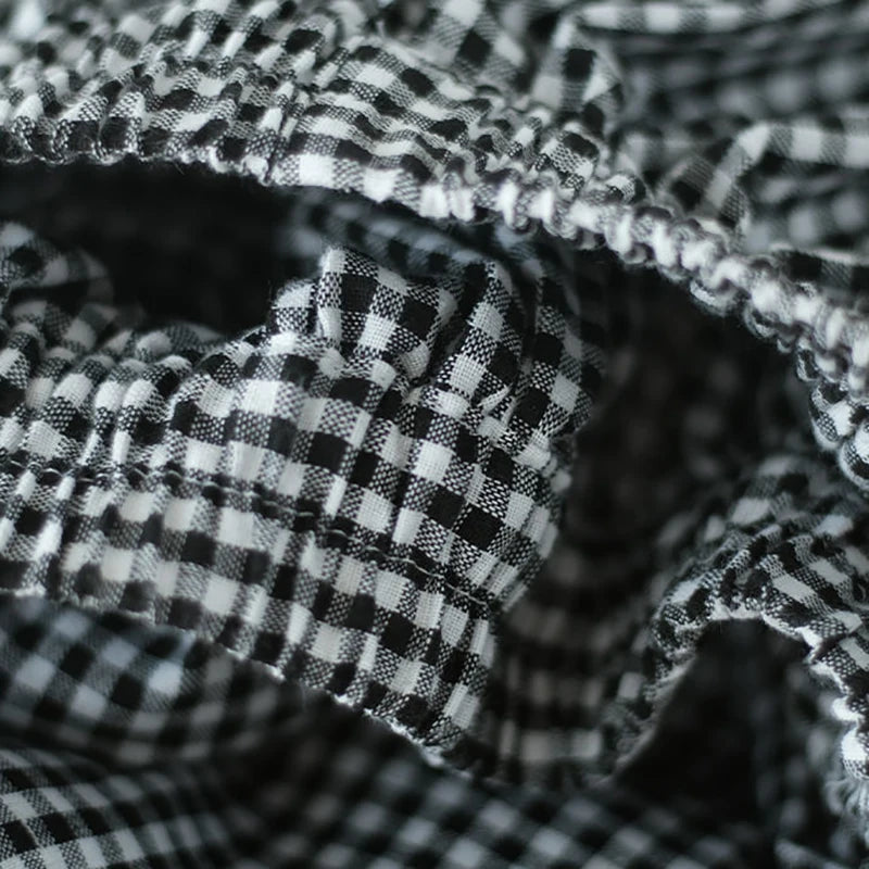 Femei elegante rochie carouri pantaloni subțiri din bumbac și in pantaloni largi cu picior femei 2024 vară talie înaltă baggy pantaloni jogger pantaloni de trening