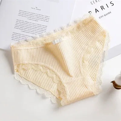 Damen Lingerie Unterwäsche mit Schleife Baumwolle Niedrig Bund Einfaches Design Komfortabel