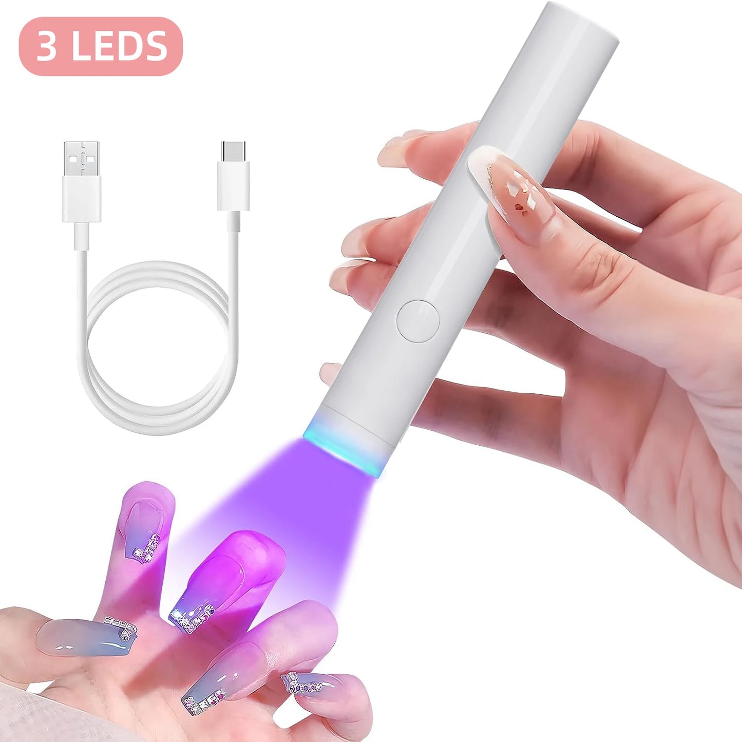 UV Light for Gel Nails, Denabuty Mini U V LED Nail Lamp Handheld with Stand, Portable Nail Dryer Rechargeable USB Cordless