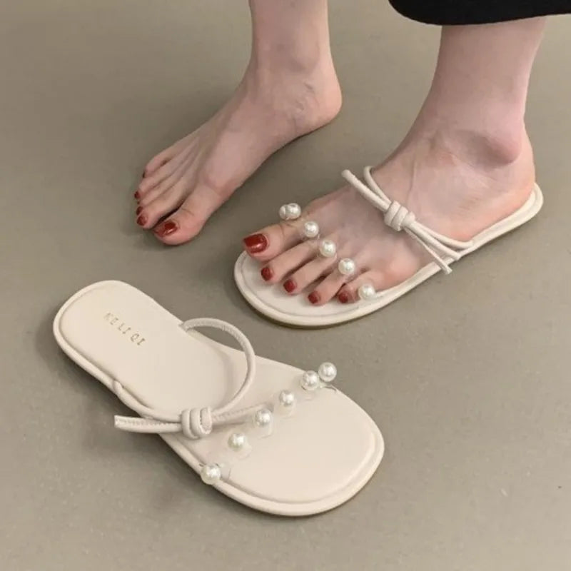 Plegie Sandale Transparente Perlenriemen - Anti Rutsch 3cm