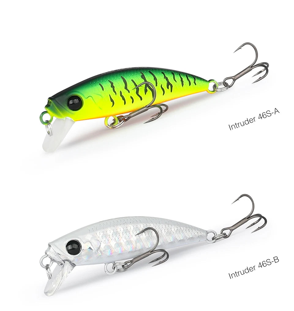 TSURINOYA 46S Sinking Minnow Fishing Lure Intruder 46mm 5g Artificial Trout Ajing Stream Lake Jerkbait Rockfishing Hard Baits