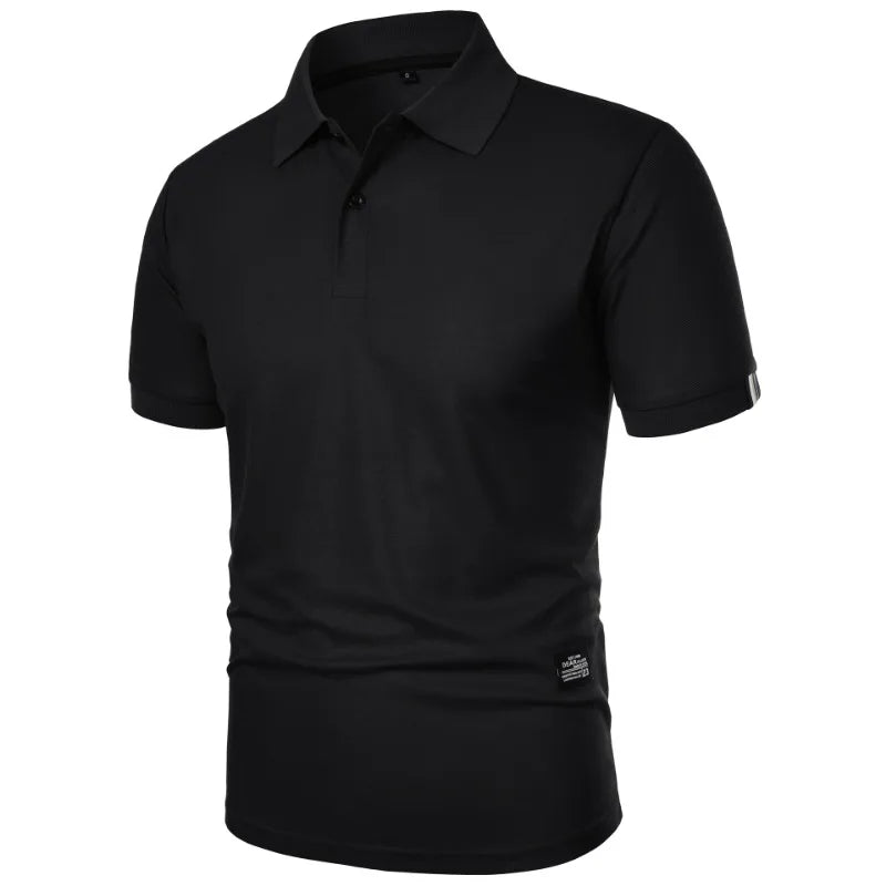 Neu Einfarbig Polo Shirt 2025 - Männer Kurz Ärmel Knopf T-Shirts Kragen - Leichtgewicht Streetwear Sport Casual Tops