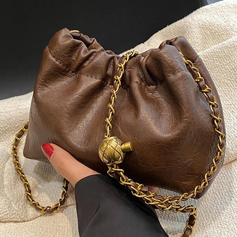 Women Crossbody Tote Bag PU Leather Pleatd Hobo Bag Versatile Messenger Bag Satchel Sling Bag Girl Stylish Purse