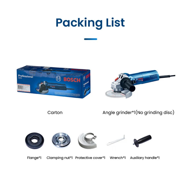 Bosch Professional Angle Grinder GWS 900-125 /100 Electric Grinder 900W Motor 125mm Slice Grinding Cutting Polishing Rotary Tool