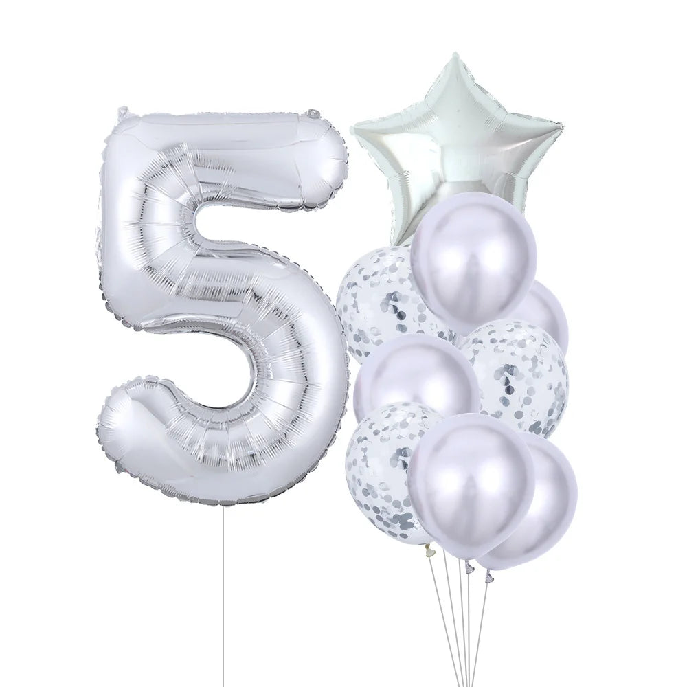GIHOO 21118 Zahlenballons Roségold - 10 Stück 40 cm Latex