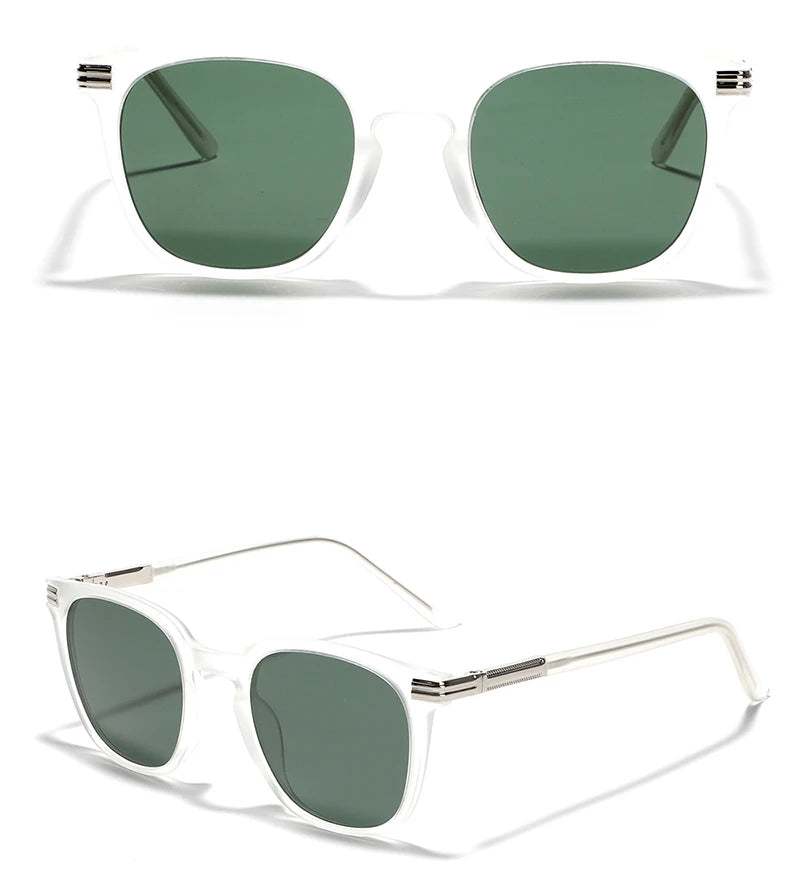 Peekaboo square frame sunglasses for men TR90 retro style polarized sun glasses for women uv400 ultralight unisex grey green