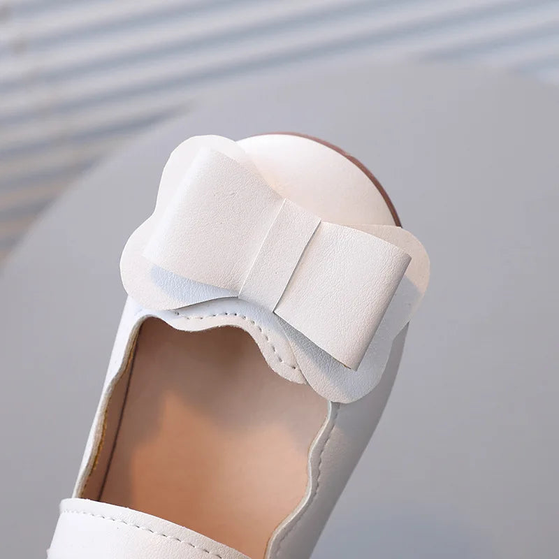 Mädchen-Schuhe 2025: Girls-Bow Leather Children's-Fashion - Casual Flat Collection