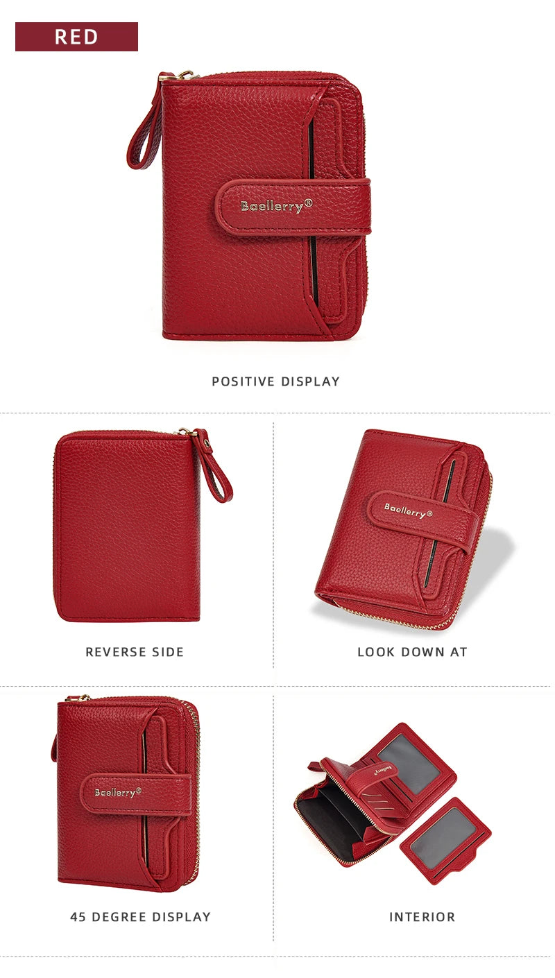 Neue Kurz Frauen Reißverschluss Geldbörsen Große Kapazität Karten Halter Marke Weiblich Portemonnaies Qualität Münz Tasche Foto Halter Geldbörse Für Mädchen