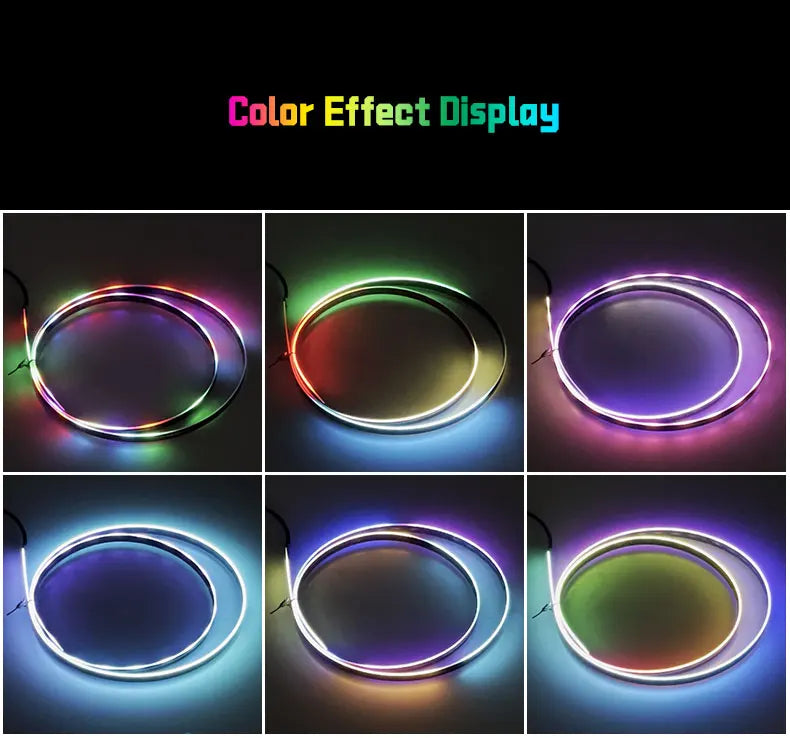Auto-Ambientelicht 2025: RGB USB Car Interior Ambient Light Rainbow - Acrylic Strip LED Symphony APP Music Control Decorative Dashboard Atmosphere Lamp Collection