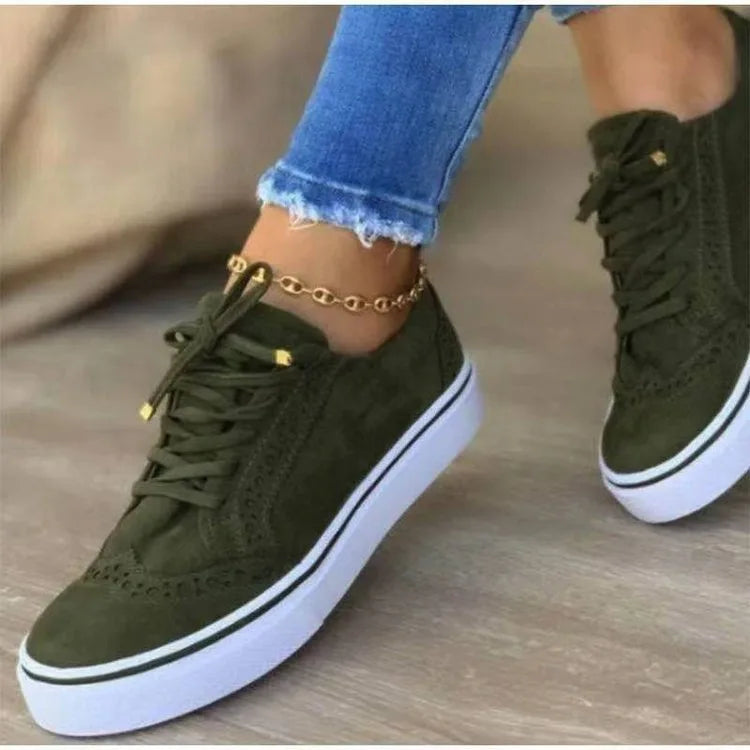 Fashion-Sneaker 2025: Chamlifove Sneakers Women Fashion Spring Autumn - Chain Leather Comfortable Round Toe Platform Lace Up Walking Women's Shoes 35-43 Collection