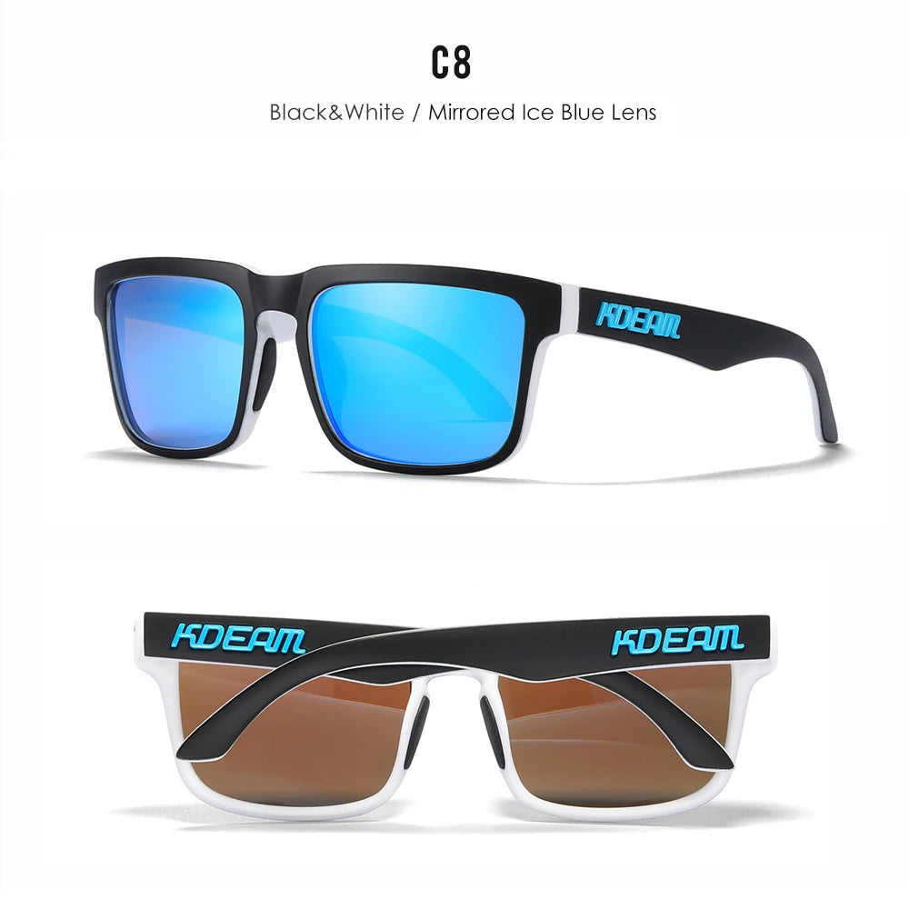 KDEAM Herren Polarisierte Sonnenbrille Quadratisch Casual Outdoor Sonnen Brille Frauen Unisex Sonnenbrille für Paare mit Neuer Verpackung