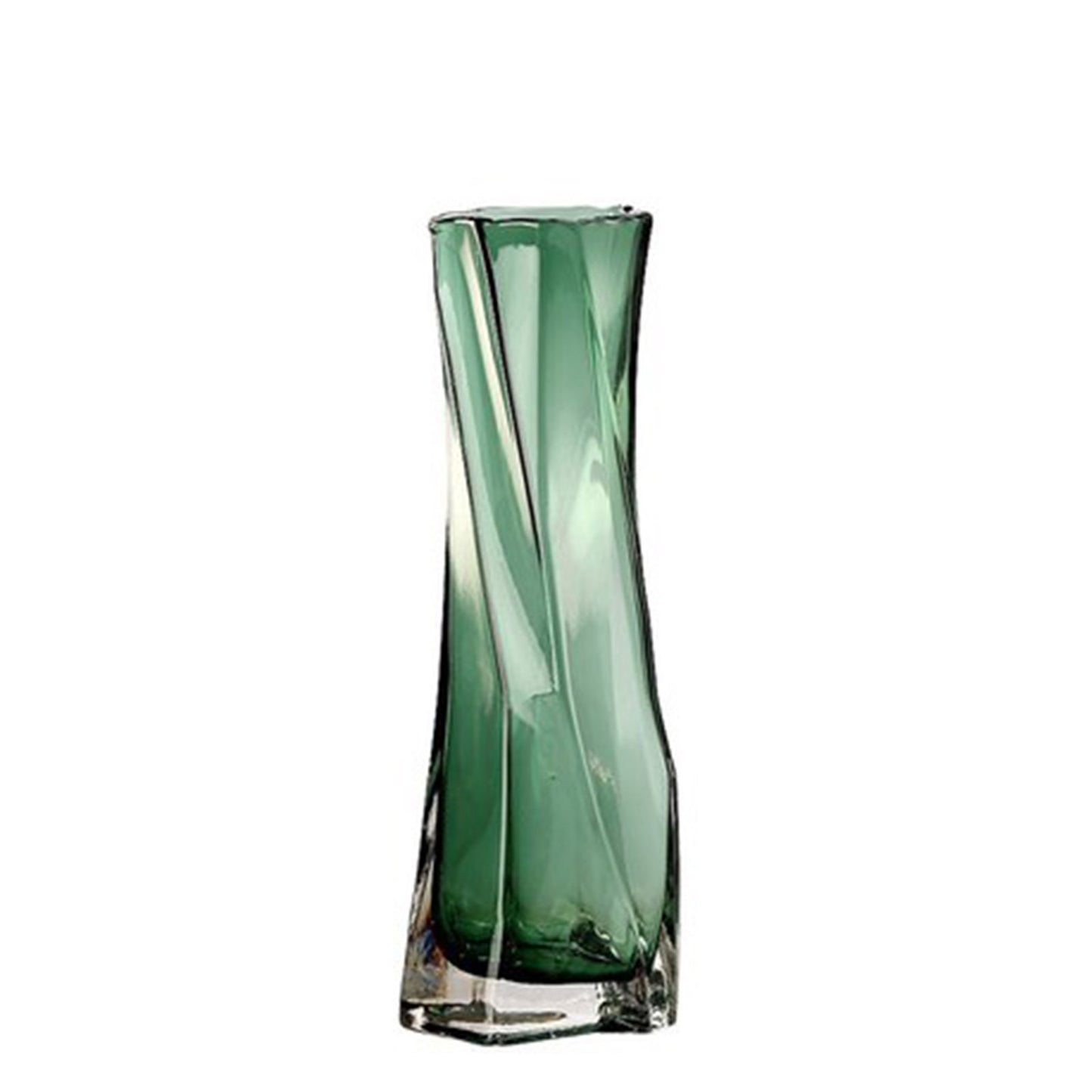 Twisted Glass Flower Pot Simple Art Design Creative Irregular Crystal Vase Container For Home Plants 3 Sizes