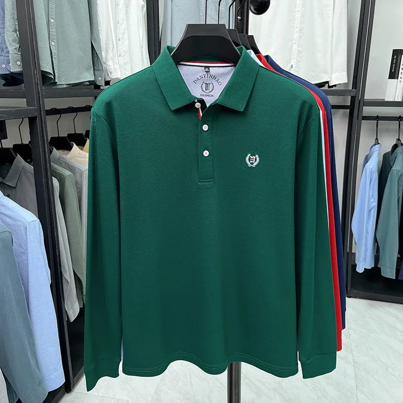 Tricou cu mânecă lungă și brodat Eleganza Polo - Mărimea M, amestec de bumbac