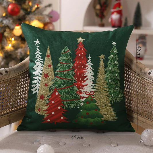 45x45cm Christmas Pillow Cases Checkered Cushion Cover Decorative for Sofa Plaid Woven Pillowcase for Festive Party Occasions