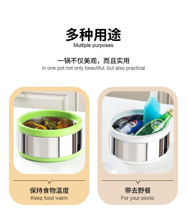 Large Capacity Commercial Portable Insulated Pot with Rice and Household Three Piece Set Insulated Bucket