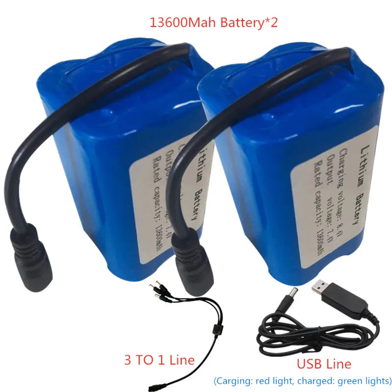 RC-Boot-Akku 2025: 7.4V 13600Mah 6800Mah Battery For V020 V900 2011-5 V007 C18 H18 V18 D18B FX88 - Remote Control RC Fishing Bait Boat Battery Parts Collection