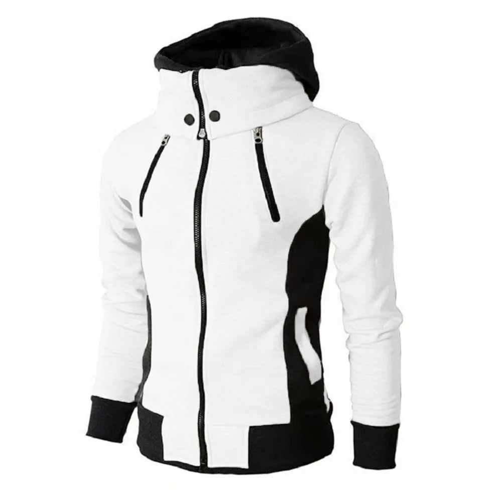 Zipper Slim Fit Fleece-Bomber mit Kapuze - S/M/L, Slim