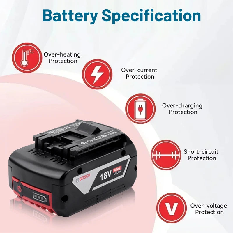 Werkzeug-Akku 2025: BOSCH18V 6.0AH battery existing lithium battery - BOSCH battery pack 6.0AH existing tool rechargeable battery BAT411 BAT412 Collection