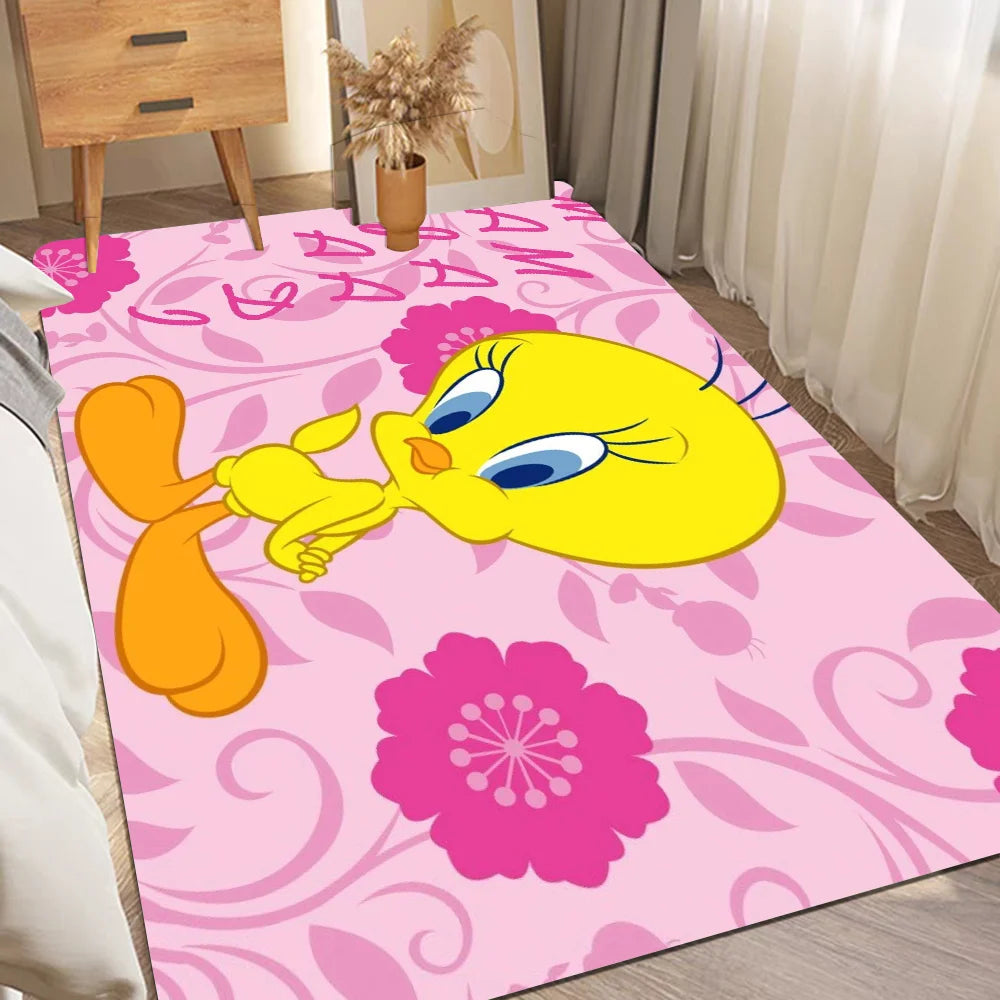 Yellow Cartoon T-Tweetys Bird Room Mats Cheaper Anti-slip Modern Living Room Balcony Printed Welcome Rug