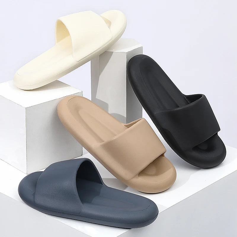 New Soft EVA Slippers Couples Home Slipper Outdoor Beach Summer Sandals Bath Men Flip Flops Non-Slip Women Thick Sole Shoes