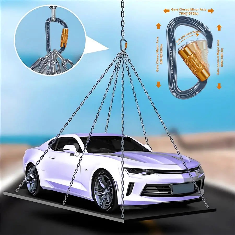 NONEM Karabinerhaken Aluminium 7075 - Bruchlast 28 kN EN12275 by Golden Bridge Store