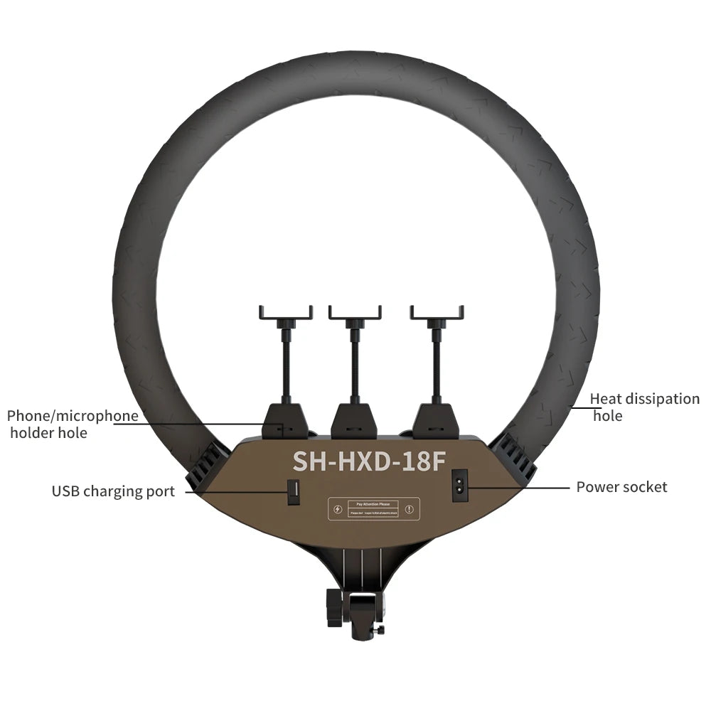 SH Upgrade 18inch Ring Light Selfie LED Video Lamp With Tripod Stand Phone Clip For YouTube Live Light Photo Photography Studio
