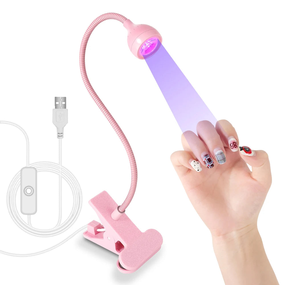 Lampă de unghii 2025: Limegirl Nail Lampă LED UV cu uscare a ojei cu gel - Mini uscător de unghii portabil USB cu clipsare flexibilă pentru birou Colecție salon de manichiură