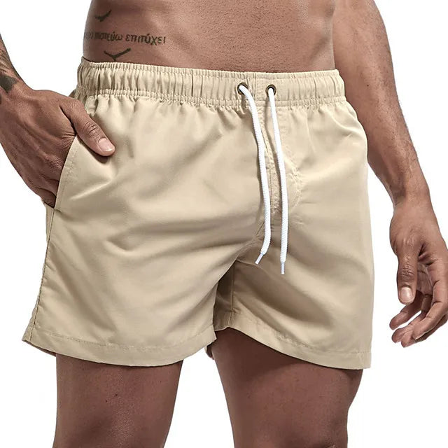 Männer Quick Dry Board Shorts - Schnelltrocknende Badehose Schwimmen Trunks Atmungsaktiv Kordelzug Taschen Surfing Beach
