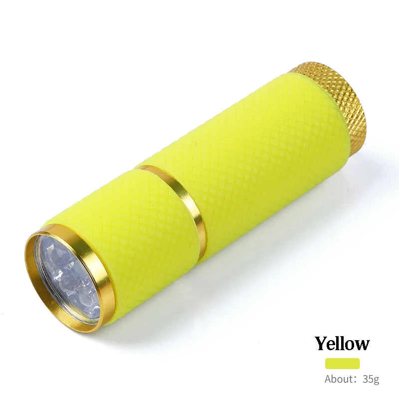 Mini 9 LED Flashlight Nail Dryer UV Light Lamp For Gel Polish Manicure Nail Art Tools Hand Held Fast Drying Machine Portable