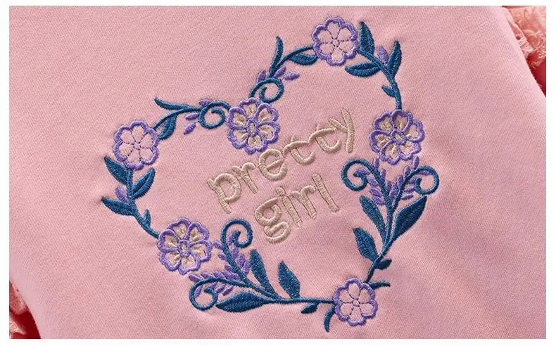 Set pulover pentru fete - mânecă lungă și guler rotund, mărimea 4-6 ani