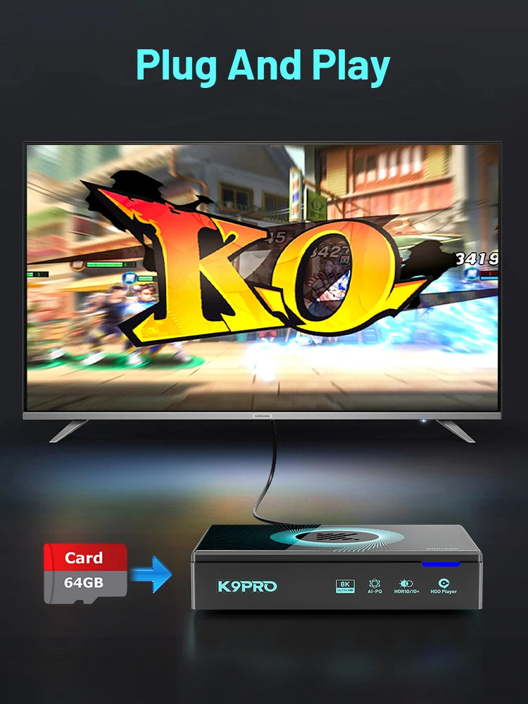 Kinhank K9PRO Android TV 12.0 8K@60FPS - WiFi6 HDR10+
