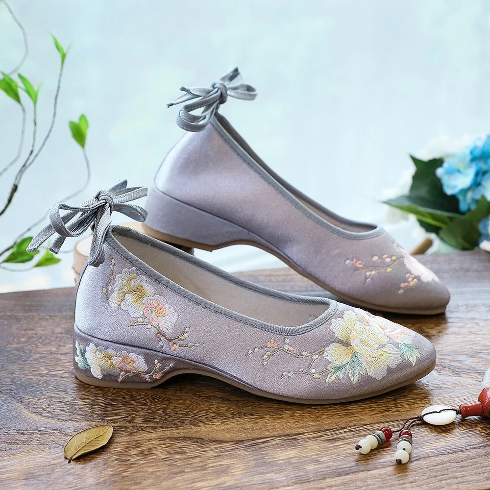 Ballerinas 2025: Veowalk Long Ankle Strap Summer Women Gauze Mesh - Embroidered Ballet Flats Breathable Comfortable Walking Shoes Elegant Lady Collection