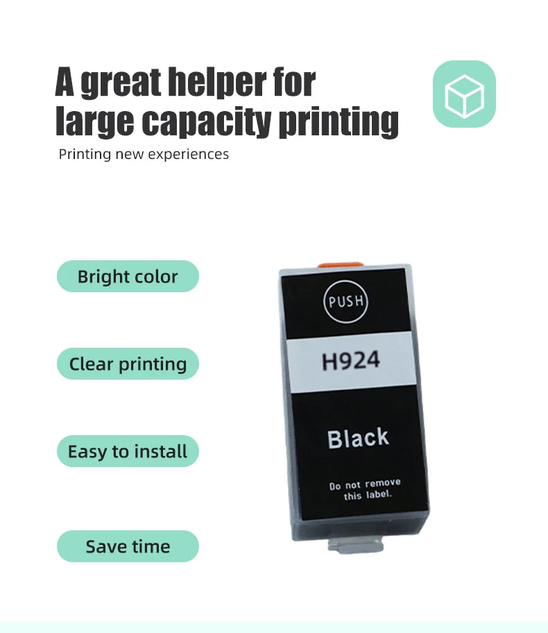 HP 924/924E/924XL High-Yield Ink Cartridges | Compatible with OfficeJet Pro 8120e-8135e Series Printers | Premium Quality