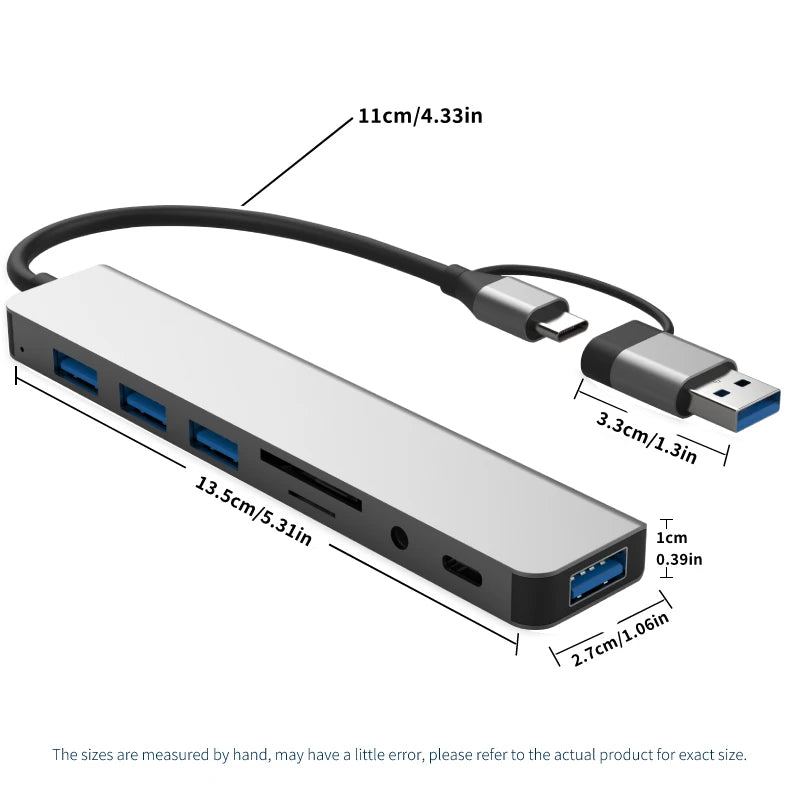 USB-Hub 2025: 8-in-2 Type-C USB-3.0 - Docking Station Audio Collection