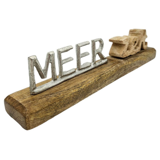 MEER-Zeit Schriftzug - Dekoschrift Mangoholz Silber - Größe 30 cm, Gewicht 250 g