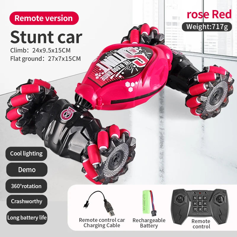 Mașină RC 4x4 cu telecomandă, cărucior cu gesturi detectabile, 1/12, RC Drift Car cu lumină LED, deformare, jucării inedite pentru copii