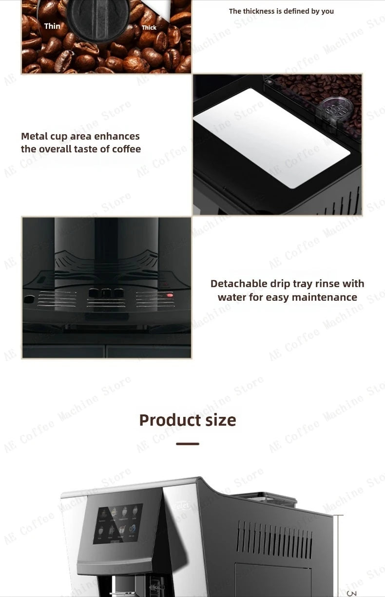 Fully Automatic Coffee Machine Smart Touch Screen Integrated Grinder Coffee Machine Multi-function Household Coffee Machine