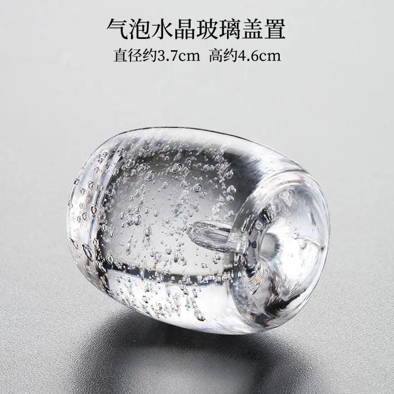 Glass Lid Teapot Lid Holder Kung Fu Tea Set Accessories Crystal Glass Decoration Japanese Zen Tea Ceremony Incense Stick