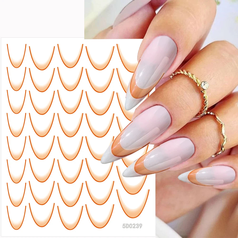 MAFANAILS French Gradient Sticker Set - 14 Stück 5D