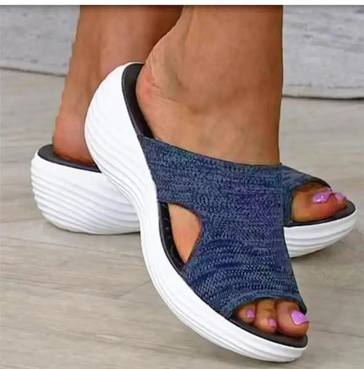 Woman Sandals Shoes Summer Elegant Women's Sandals Slides Sandals Ladies Wedge Shoes Woman Breathable Female Footwear Slipper